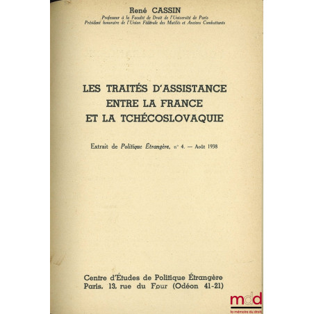 DROIT DES GENS - INTRODUCTION - SOURCES (1931 - 1938)[titre de la reliure]