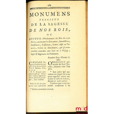 LES TRÈS-HUMBLES REMONTRANCES DU PARLEMENT AU ROI, Du 9 Avril 1753, auxquelles on a joint : 1° Une Tradition de faits, qui ma...