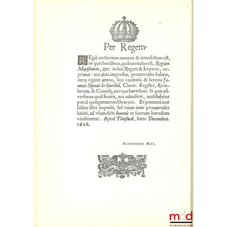 Regiam majestatem scotiae veteres leges et constitutiones, Mittelalterliche Gesetzbücher Europäischer Länder in Faksimiledruc...