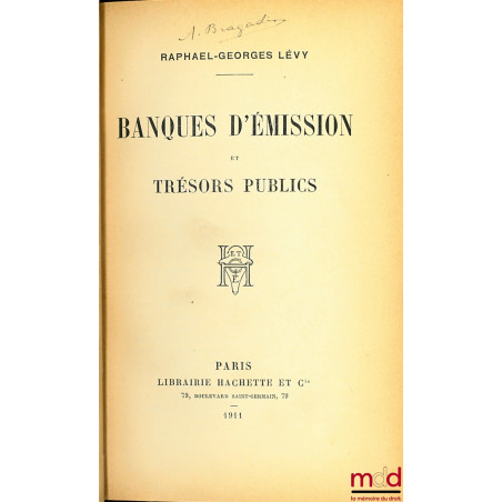 BANQUES D’ÉMISSION ET TRÉSORS PUBLICS
