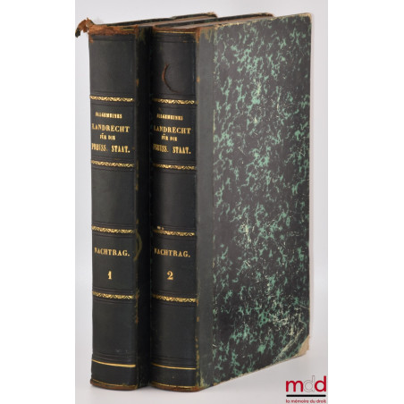 ALLGEMEINES LANDRECHT FÜR DIE PREUSSISCHEN STAATEN, Unveränderter Abdruck der Ausgabe von 1821 (4 vol.) ;REGISTER ZUM ALLGEM...