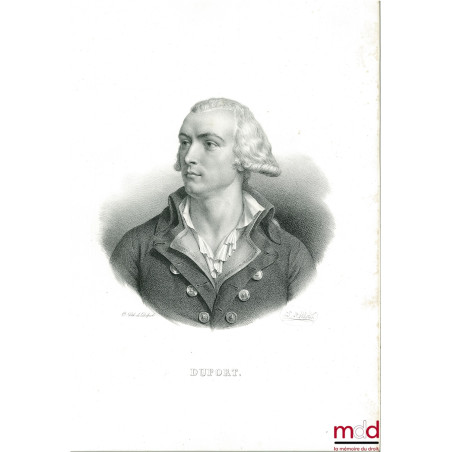 PORTRAIT DE ADRIEN DUPORT, Lithographie de Zéphyrin BELLIARD en noir & blanc représentant le buste de Adrien Jean François Ju...