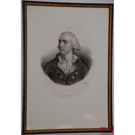 PORTRAIT DE ADRIEN DUPORT, Lithographie de Zéphyrin BELLIARD en noir & blanc représentant le buste de Adrien Jean François Ju...