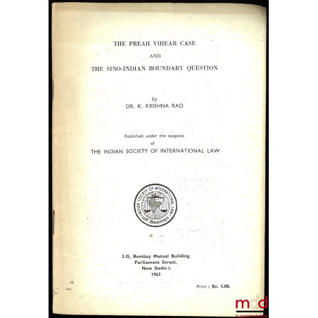 THE PREAH VIHEAR CASE AND THE SINO-INDIAN BOUNDARY QUESTION