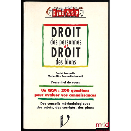 DROIT DES PERSONNES ET DROIT DES BIENS, coll. Dyna’Sup