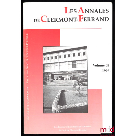 LES ANNALES DE CLERMONT-FERRAND, vol. 32