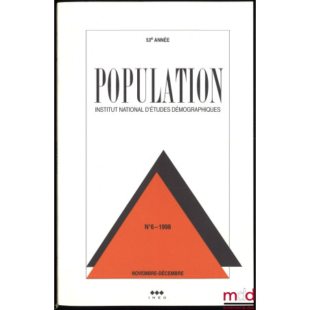 POPULATION, 53e année, 1998, n° 5 et 6
