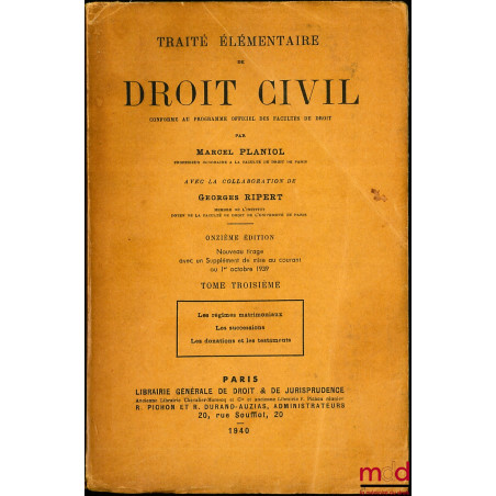 TRAITÉ ÉLÉMENTAIRE DE DROIT CIVIL, conforme au programme officiel des facultés de droit, t. II : Les preuves, Théorie général...