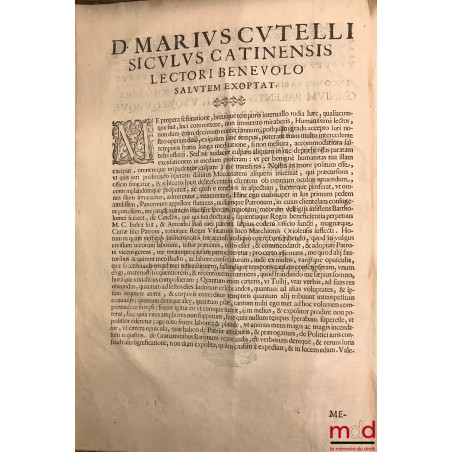 D. MARII CUTELLI SICULI CATINENSIS V.I.D. Ex Supremorum ipsius Regni Tribunalium Aduocatis. TRACTATIONUM De Donationibus Cont...