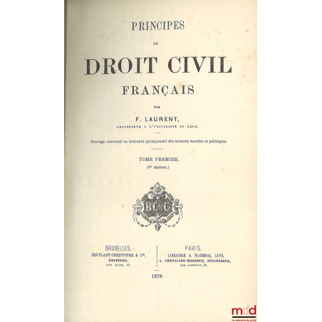PRINCIPES DE DROIT CIVIL FRANÇAIS, 3e édition