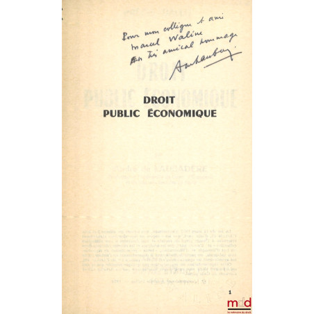 DROIT PUBLIC ÉCONOMIQUE, coll. Précis Dalloz