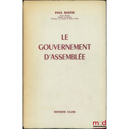 LE GOUVERNEMENT D’ASSEMBLÉE