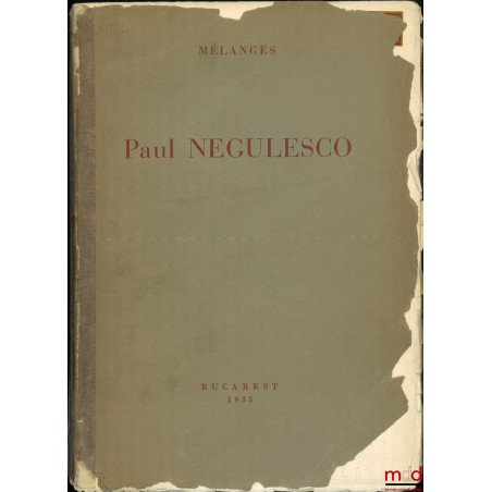 MÉLANGES PAUL NEGULESCO