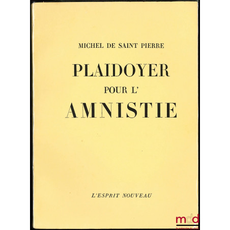 PLAIDOYER POUR L’AMNISTIE