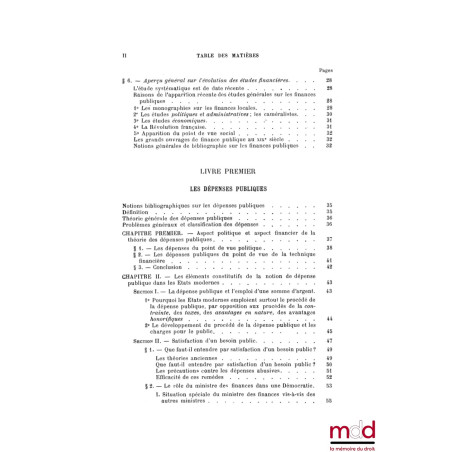 COURS ÉLÉMENTAIRE DE SCIENCE DES FINANCESet de législation financière françaisePrésentation de Gilbert ORSONICollection ...