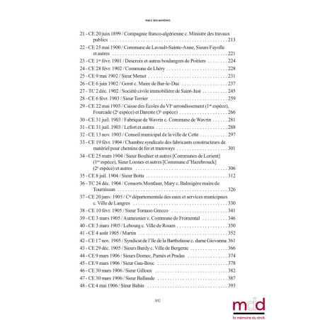 CONCLUSIONS prononcées par Jean Romieudevant le Conseil d’État et le Tribunal des conflits (1889-1907)annotées et indexées...