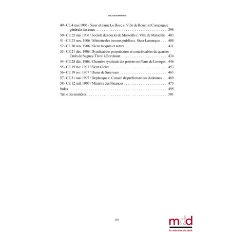 CONCLUSIONS prononcées par Jean Romieudevant le Conseil d’État et le Tribunal des conflits (1889-1907)annotées et indexées...