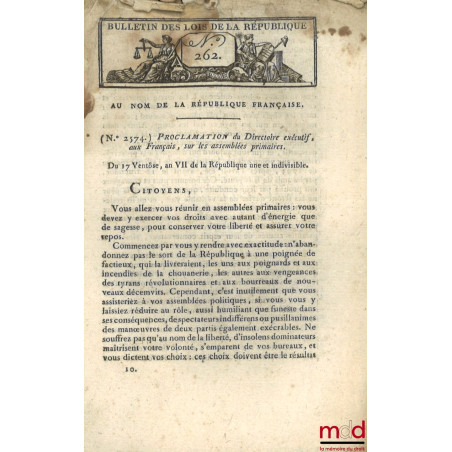 ENSEMBLE DE 14 BULLETINS DES LOIS :Mémoire envoyé à l?Assemblée nationale par M. Necker Directeur général des finances, 27 a...