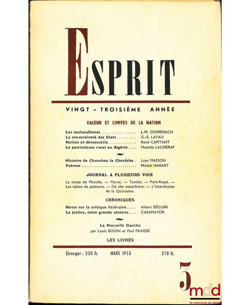 ESPRIT 23ème année n° 3