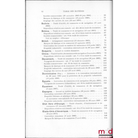 TRAITÉS DE COMMERCE & DE NAVIGATION, CONVENTIONS RELATIVES AUX ATTRIBUTIONS CONSULAIRES AINSI QU’À LA PROPRIÉTÉ LITTÉRAIRE, A...