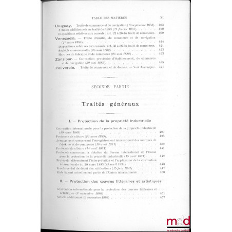 TRAITÉS DE COMMERCE & DE NAVIGATION, CONVENTIONS RELATIVES AUX ATTRIBUTIONS CONSULAIRES AINSI QU?À LA PROPRIÉTÉ LITTÉRAIRE, A...