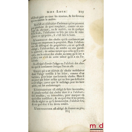 EXPOSITION ABRÉGÉE DES LOIX. AVEC DES OBSERVATIONS SUR LES USAGES DES PROVINCES DE BRESSE & AUTRES RÉGIES PAR LE DROIT ÉCRIT