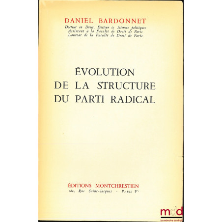 ÉVOLUTION DE LA STRUCTURE DU PARTI RADICAL