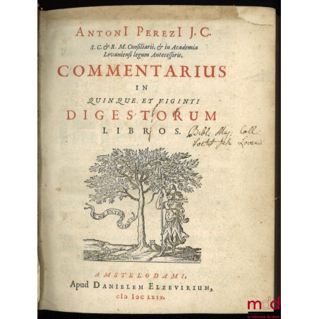 COMMENTARIUS IN QUINQUE ET VIGINTI DIGESTORUM LIBROS