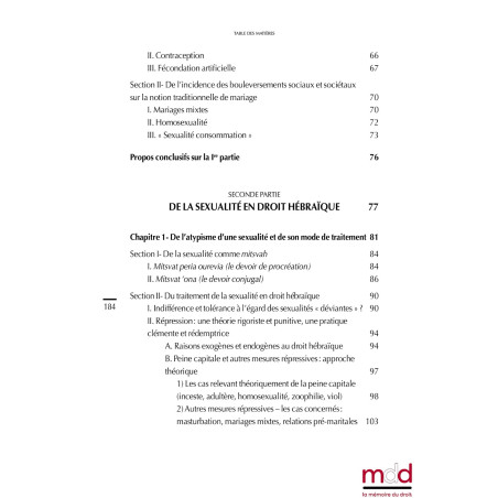 ﻿ANTHOLOGIE DE DROIT HÉBRAÏQUE– Mariage & sexualité –Préface du ProfesseurCharles LEBEN