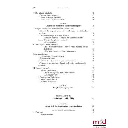 LA COUR CONSTITUTIONNELLE FÉDÉRALE ALLEMANDE, Reconstruire une démocratie par le droit (1945-1961) Préfaces de Dieter GRIM...