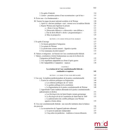 LA COUR CONSTITUTIONNELLE FÉDÉRALE ALLEMANDE, Reconstruire une démocratie par le droit (1945-1961) Préfaces de Dieter GRIM...