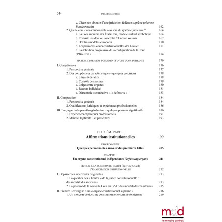 LA COUR CONSTITUTIONNELLE FÉDÉRALE ALLEMANDE, Reconstruire une démocratie par le droit (1945-1961) Préfaces de Dieter GRIM...