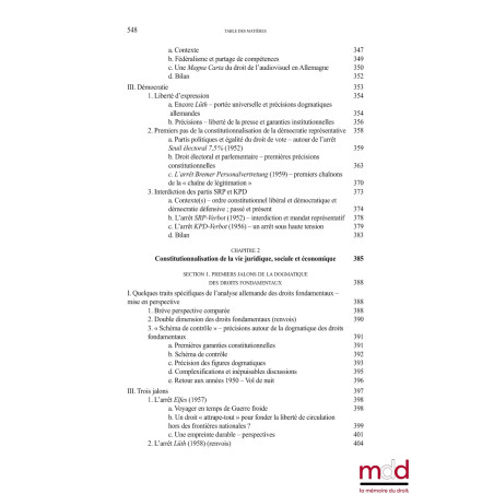 LA COUR CONSTITUTIONNELLE FÉDÉRALE ALLEMANDE, Reconstruire une démocratie par le droit (1945-1961) Préfaces de Dieter GRIM...