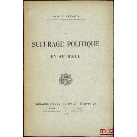 LE SUFFRAGE POLITIQUE EN AUTRICHE