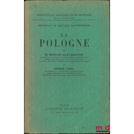 LA POLOGNE, Bibl. d’Histoire et de Politique