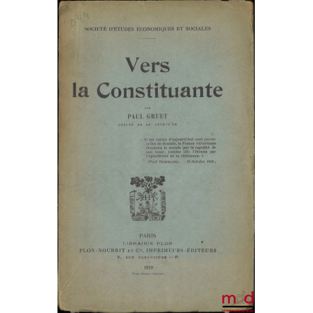 VERS LA CONSTITUANTE, Société d’Études économiques et sociales