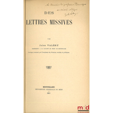 DES LETTRES MISSIVES