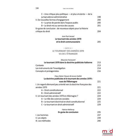 LA DOCTRINE PUBLICISTE ET LE TOURNANT DES ANNÉES 1970 sous la direction de Wanda MASTOR et Jean-Gabriel SORBARA Cet ouvrage...