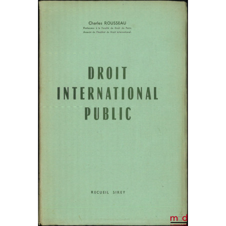 DROIT INTERNATIONAL PUBLIC