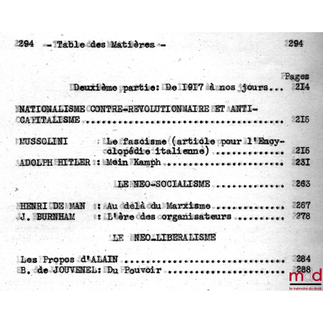 COURS DE DROIT CONSTITUTIONNEL COMPARÉ, D.E.S. 1946-1947 et 1948-1949 : Les grands œuvres politiques de l’antiquité à nos jours