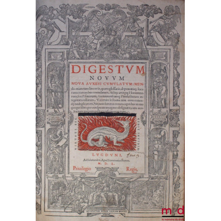 ENSEMBLE DE 4 TOMES DU CORPUS JURIS CIVILIS DE JUSTINIEN ISSUS DE 2 ÉDITIONS DIFFÉRENTES : TOME I : DIGESTUM VETUS. D. JUSTIN...