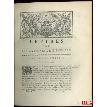 ?UVRES CHOISIES DE D?AGUESSEAU, CHANCELIER DE FRANCE CONTENANT t. I : Les Discours pour l?ouverture des audiences, Les Mercu...