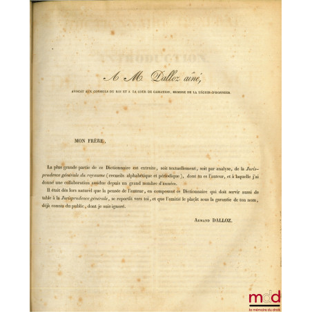 DICTIONNAIRE GÉNÉRAL ET RAISONNÉ DE LÉGISLATION, DE DOCTRINE ET DE JURISPRUDENCE EN MATIÈRE CIVILE, COMMERCIALE, CRIMINELLE A...