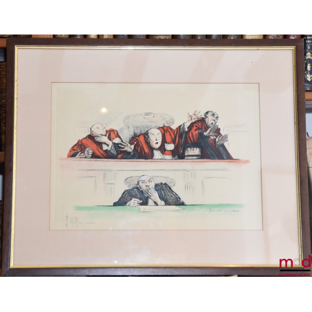 « SCANDALE AU PRÉTOIR », Lithographie couleur