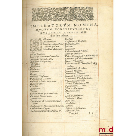 CORPUS JURIS CIVILIS IN IIII. PARTES DISTINCTUM : QUARUM PRIMA, DN. sacratissimi principis Justiniani.INSTITUTIONUM lib. iii...