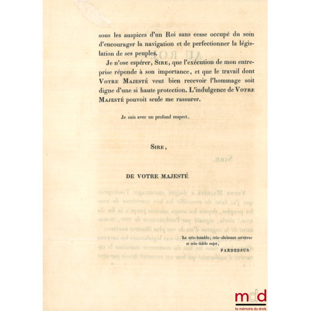 COLLECTION DE LOIS MARITIMES, Antérieures au XVIIIe siècle, dédiée au roi, t. I à VI [complet]