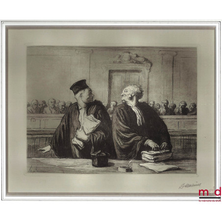 LES GENS DE JUSTICE, Lithographie en noir signée et publiée initialement dans Le Charivari, coll. Les gens de justice.« Aprè...