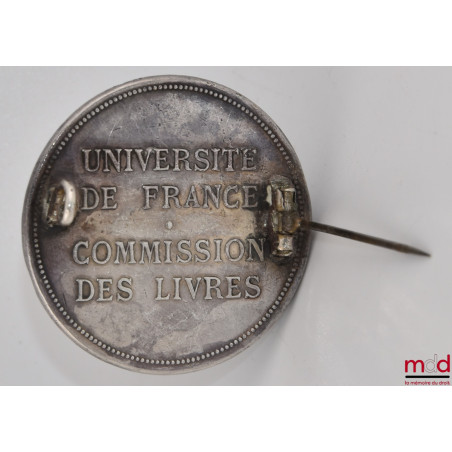 MINERVE. MÉDAILLE. UNIVERSITÉ DE FRANCE – COMMISSION DES LIVRES