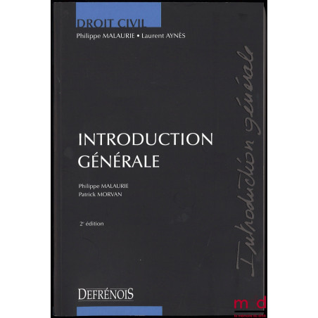 INTRODUCTION GÉNÉRALE, 2e éd.