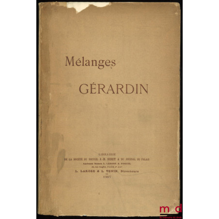 MÉLANGES GÉRARDIN